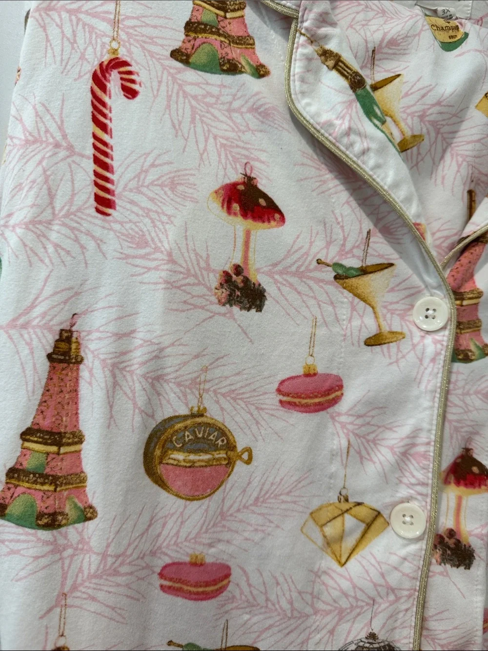 BedHead Pink Champagne & Candy Holiday Print  Pajama Set